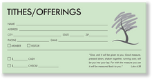 Church Offering Envelope Green