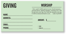 Church Giving Envelopes Green