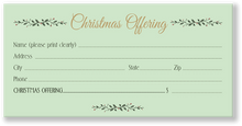 Church Tithing Envelopes Green