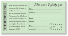 Church Offering Envelope Green