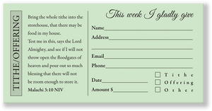 Church Offering Envelope Green