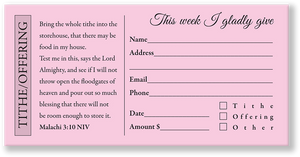 Church Offering Envelope Pink