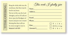 Church Offering Envelope Yellow