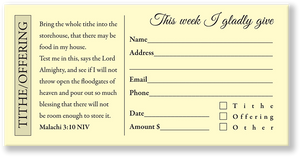 Church Offering Envelope Yellow