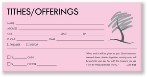 Church Offering Envelope Pink
