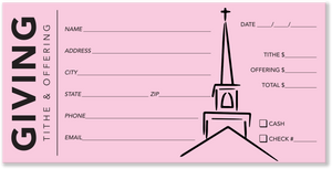 Pink Offering Envelopes for Church