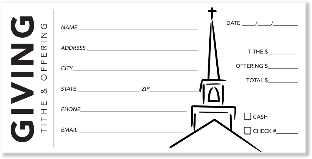 White Offering Envelopes for Church