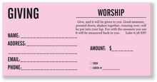 Church Giving Envelopes Pink