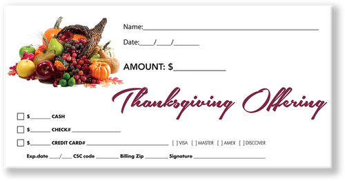 Thanksgiving Tithing Envelopes