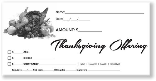 Thanksgiving Tithing Envelopes