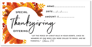 Thanksgiving Offering Envelopes for Church