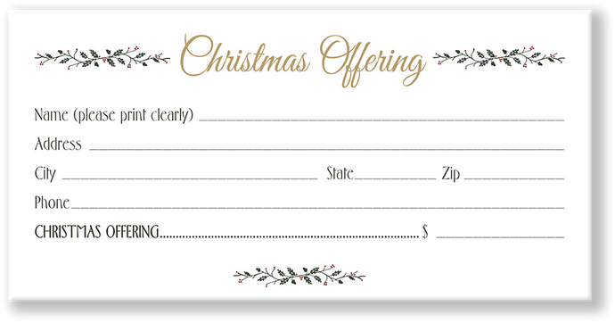 Christmas Offering Envelope White