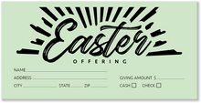 Green Easter Offering Envelopes for Church