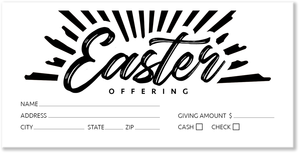 Green Easter Offering Envelopes for Church