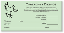 Spanish Church Tithing Envelopes Green