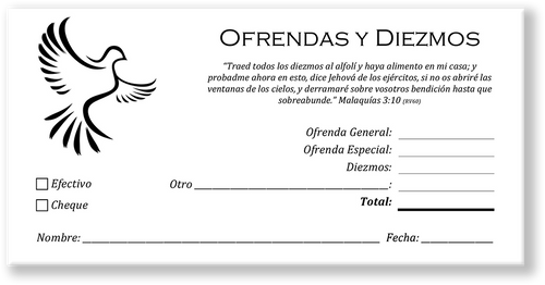 Spanish Church Tithing Envelopes