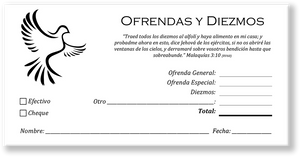Spanish Church Tithing Envelopes White