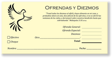 Spanish Church Tithing Envelopes Yellow