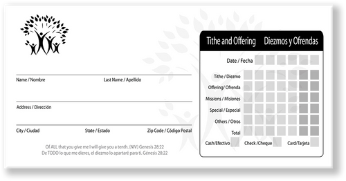 Spanish Church Tithing Envelopes Pink