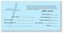 Portuguese Church Tithing Envelopes Blue