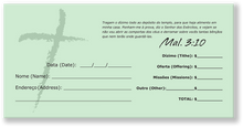 Portuguese Church Tithing Envelopes Green