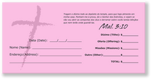 Portuguese Church Tithing Envelopes Pink