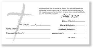 Portuguese Church Tithing Envelopes White