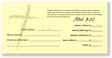 Portuguese Church Tithing Envelopes Yellow